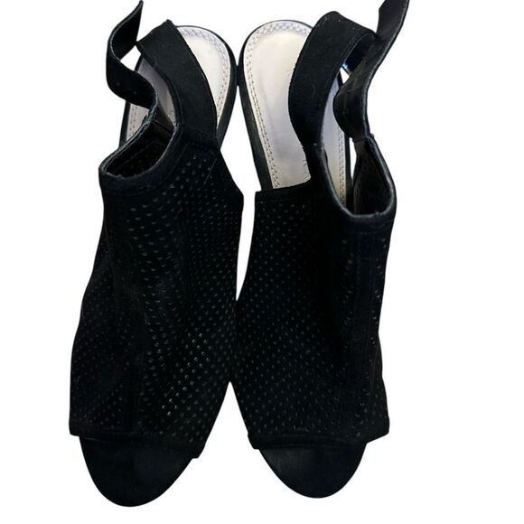 Kelly & Katie Heels Open Toe Black Size 6 - Picture 3 of 9